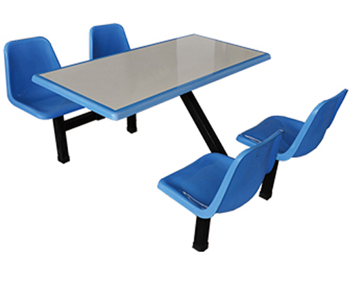 四人玻璃钢快餐桌